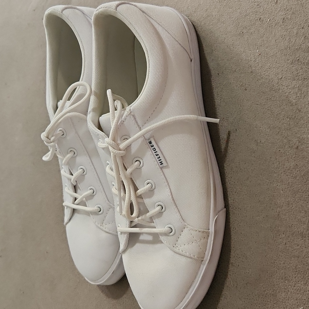 Tommy Hilfiger Off-White Canvas Sneakers - Picture 2 of 9